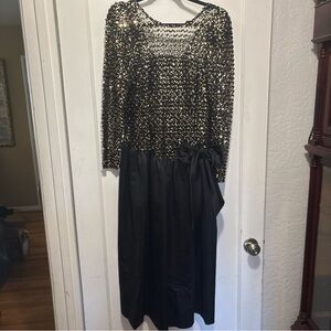 Vintage 1980s Sequin and Satin Dress
